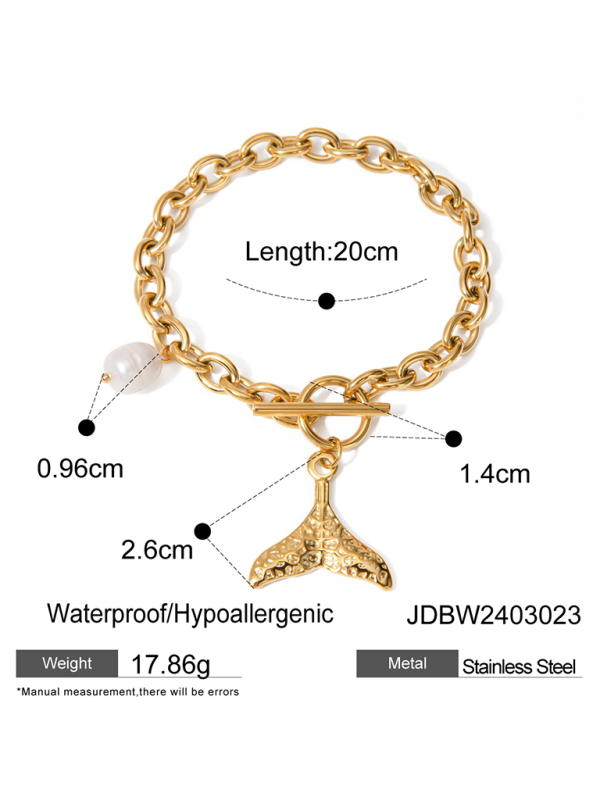 Modern beach style ocean starfish pearl shell conch bracelet jewelry