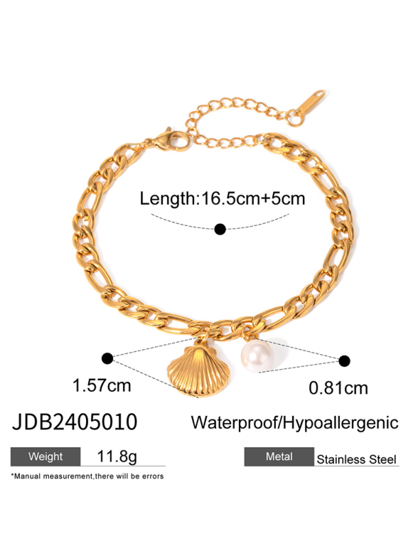 Modern beach style ocean starfish pearl shell conch bracelet jewelry