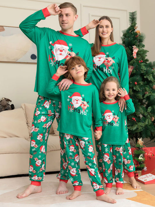 Modern Christmas Santa Claus Printed Parent-Child Home Clothes Set
