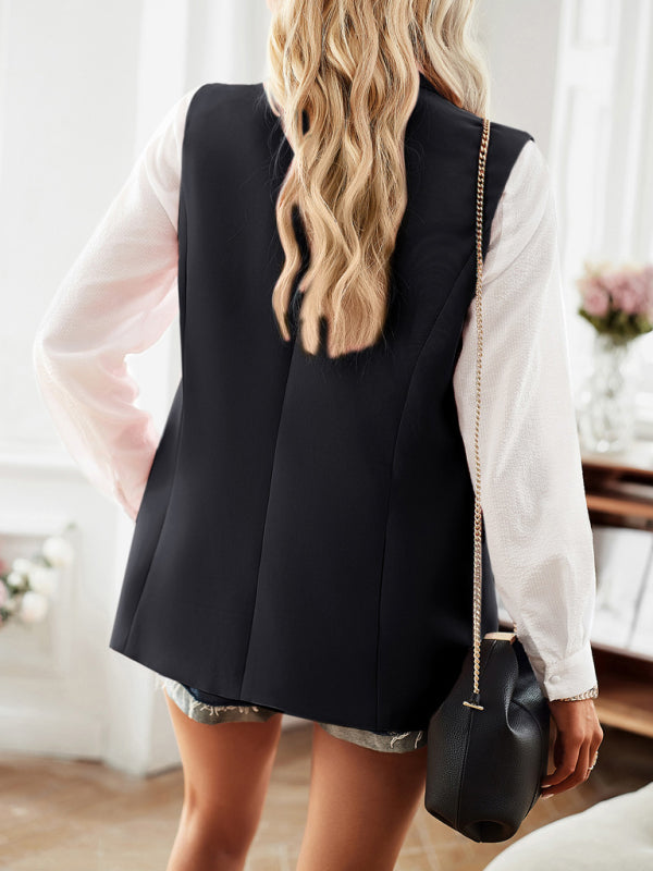 Women's Suit Vest - Sleeveless Blazer - Multiple Colors - Four Season