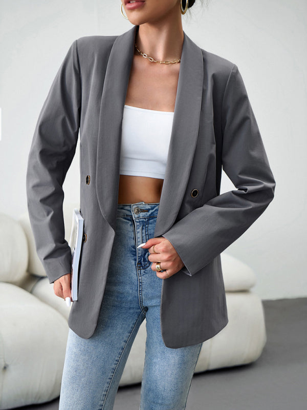 Women's Double-Breasted Blazer Jacket - Professional - Multiple Colors