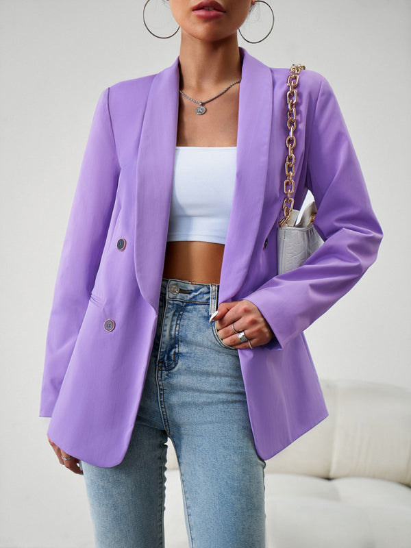 Women's Double-Breasted Blazer Jacket - Professional - Multiple Colors