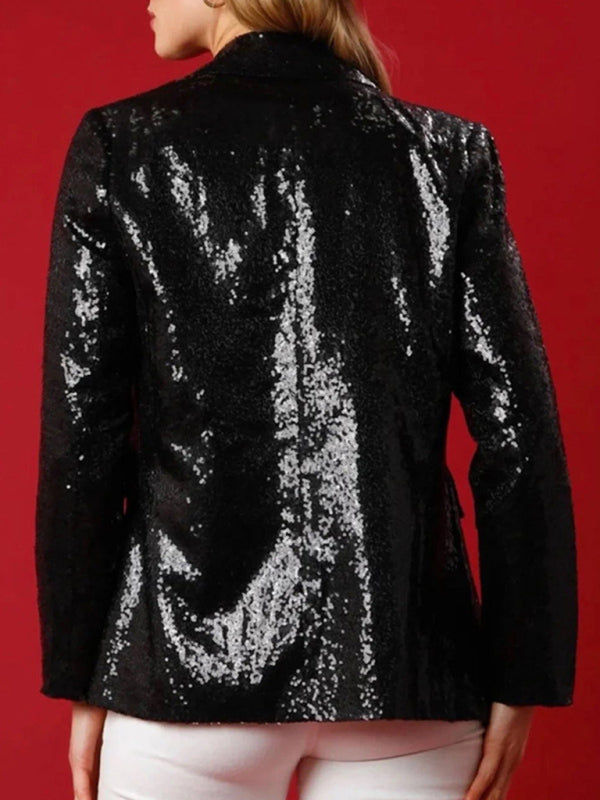 Women's Sequined Blazer Top - Festival Wear - Multiple Colors