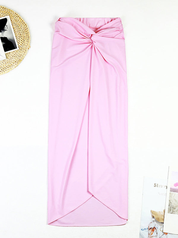 Modern swimsuit color matching sexy hollow seaside resort swimsuit/wrap skirt