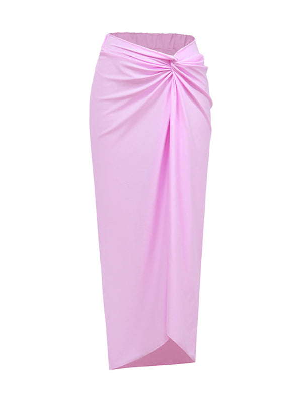 Modern swimsuit color matching sexy hollow seaside resort swimsuit/wrap skirt