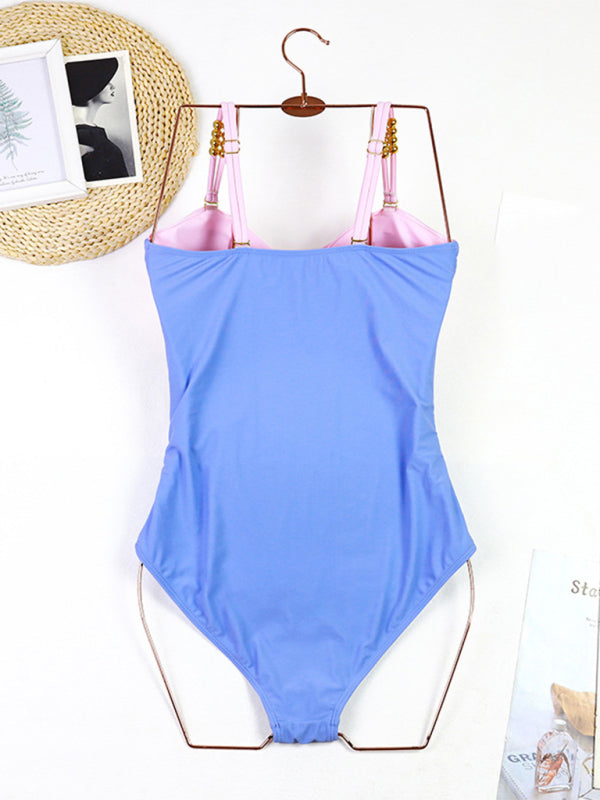 Modern swimsuit color matching sexy hollow seaside resort swimsuit/wrap skirt