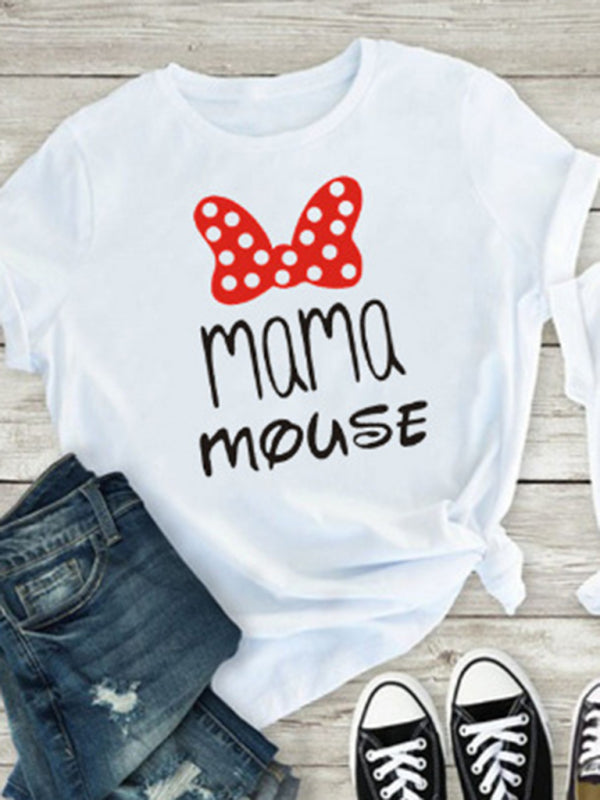 Modern Mama and Mini Family printed short-sleeved T-shirt (mom style)