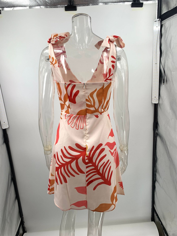 Modern women's sexy printed short dress