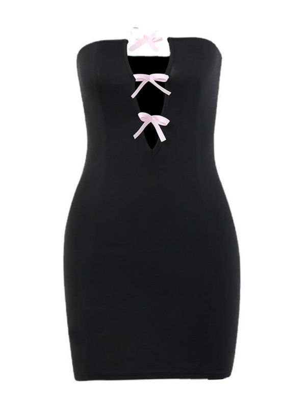 Robe tube creuse à nœud papillon 