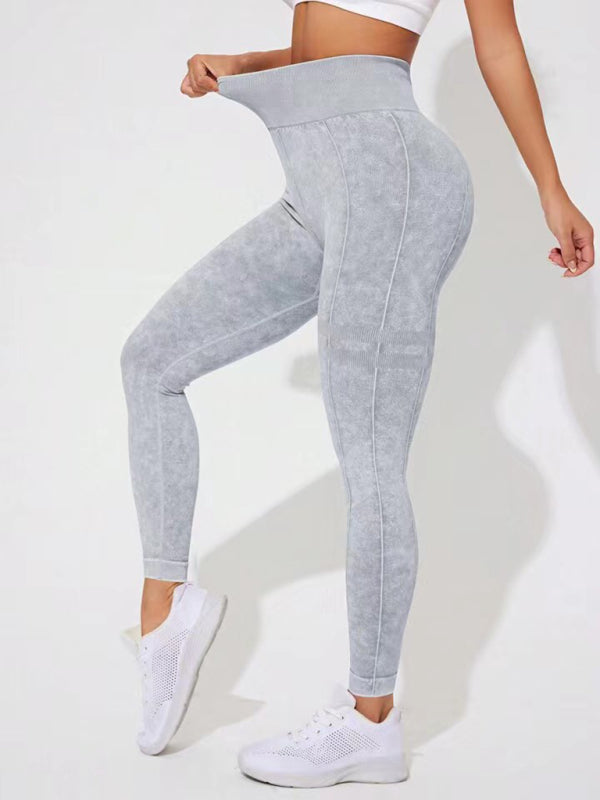 Modern washed frosted peach hip trousers tights sports trousers leggings