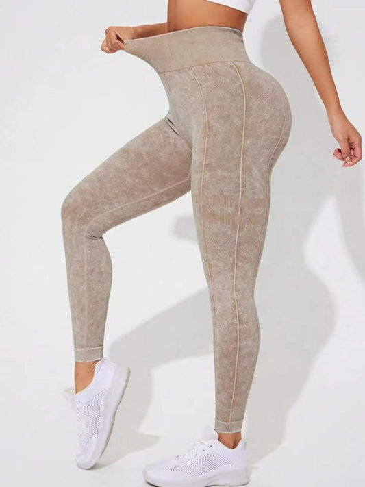 Modern washed frosted peach hip trousers tights sports trousers leggings