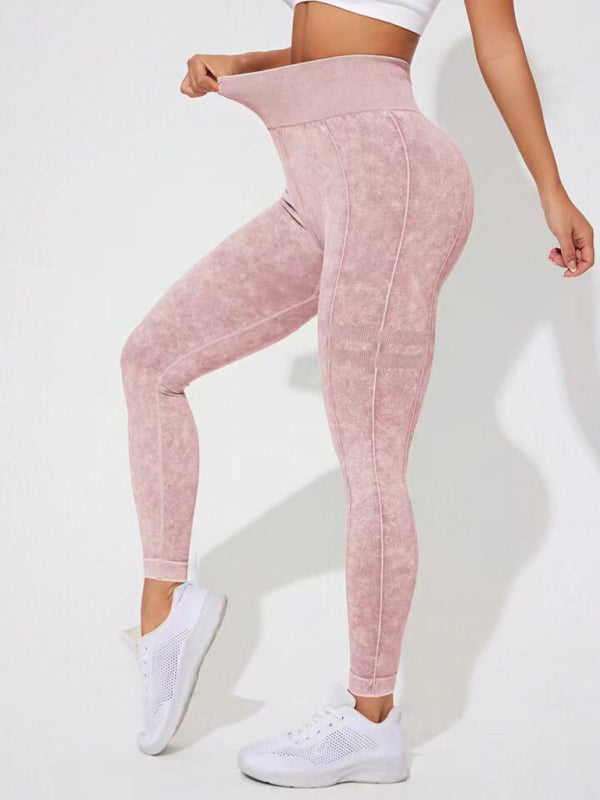 Modern washed frosted peach hip trousers tights sports trousers leggings