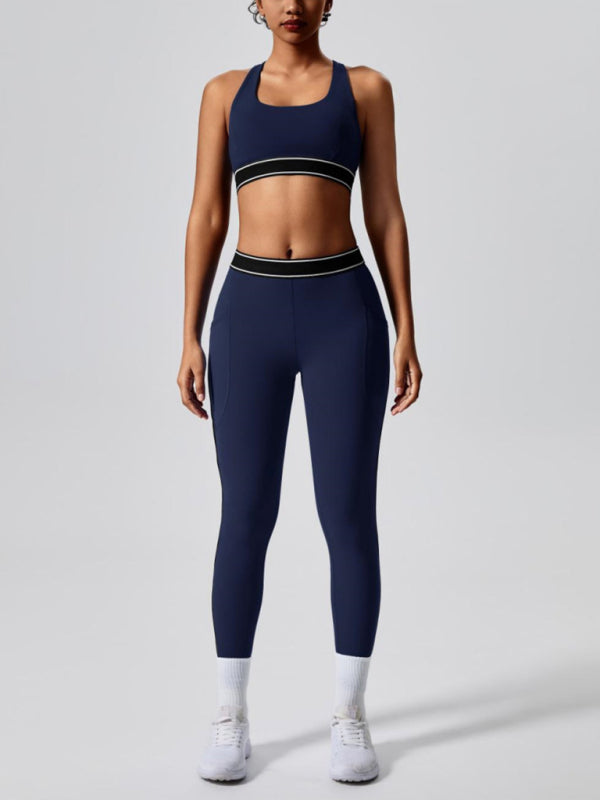 Modern elastic fitness fashion yoga vest with chest pad