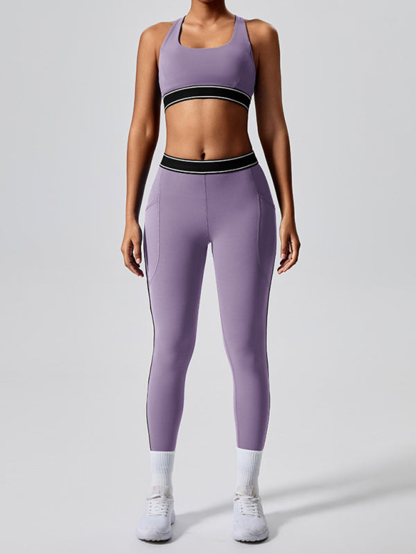 Modern elastic fitness fashion yoga vest with chest pad