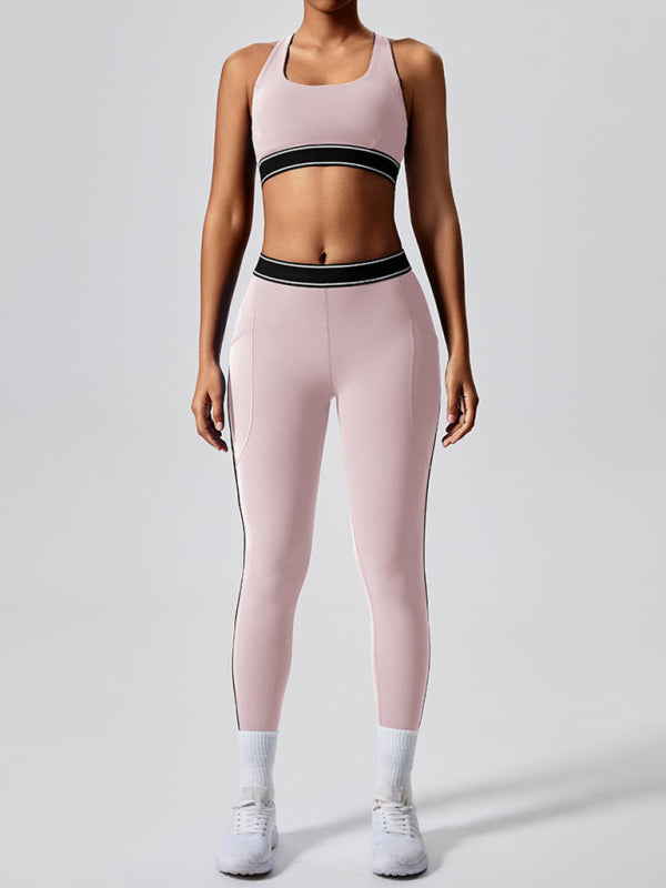 Modern elastic fitness fashion yoga vest with chest pad