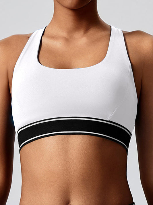 Modern elastic fitness fashion yoga vest with chest pad