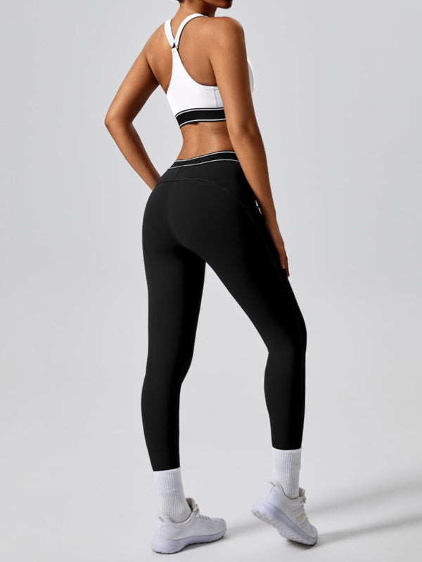 Modern elastic fitness fashion yoga vest with chest pad