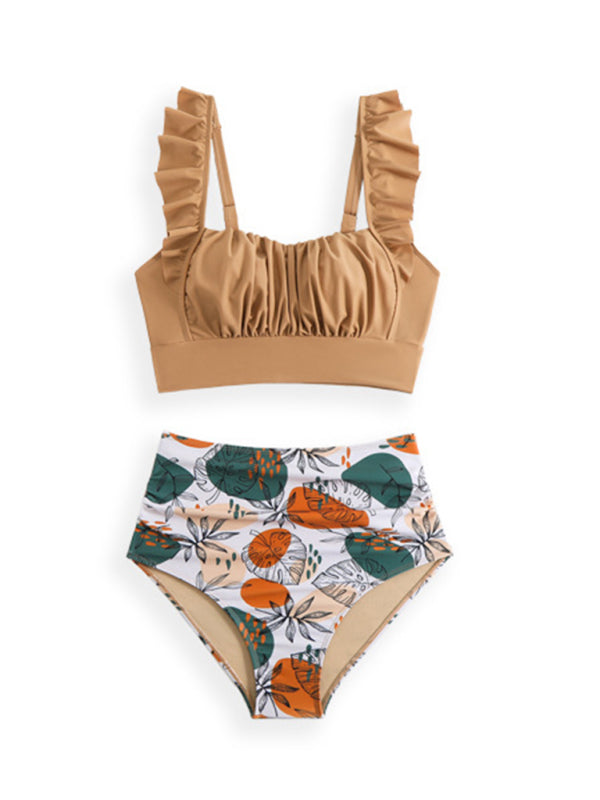 Modern swimsuit ruffled three-piece bikini