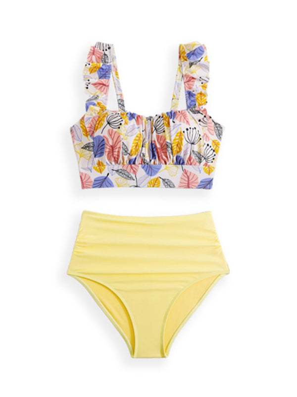 Modern swimsuit ruffled three-piece bikini