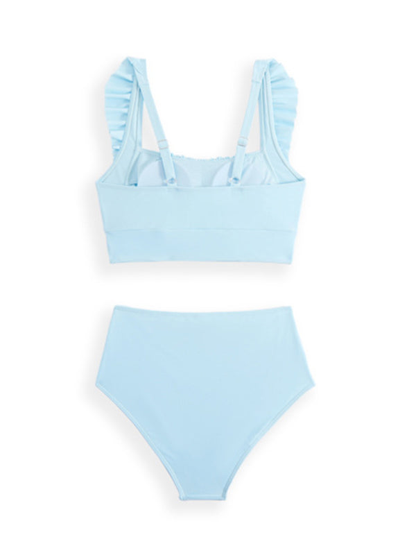 Modern swimsuit ruffled three-piece bikini