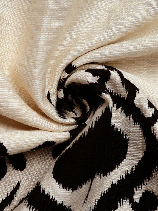 Modern style holiday style printed dress ethnic casual V-neck high waist flying sleeve long dress