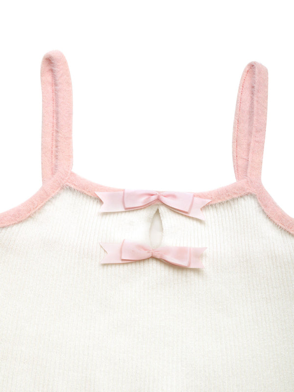 Bretelles à nœud papillon avec grand col carré petit gilet 