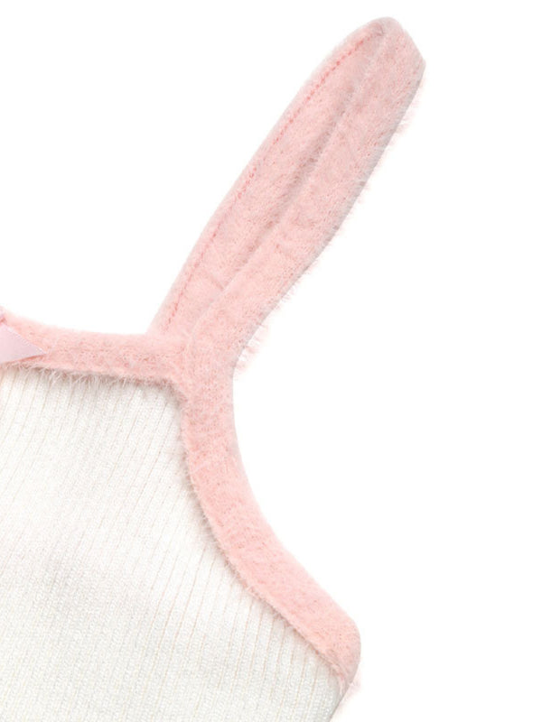 Bretelles à nœud papillon avec grand col carré petit gilet 