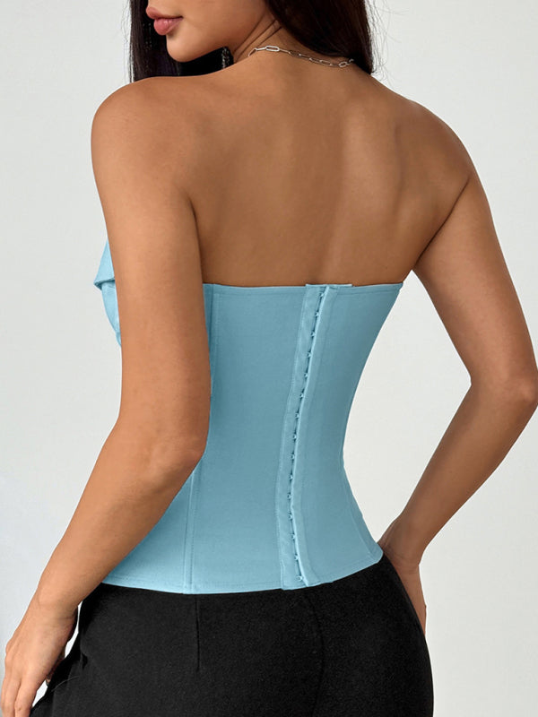 Wrap Tie Vest - Solid Color Knit Top