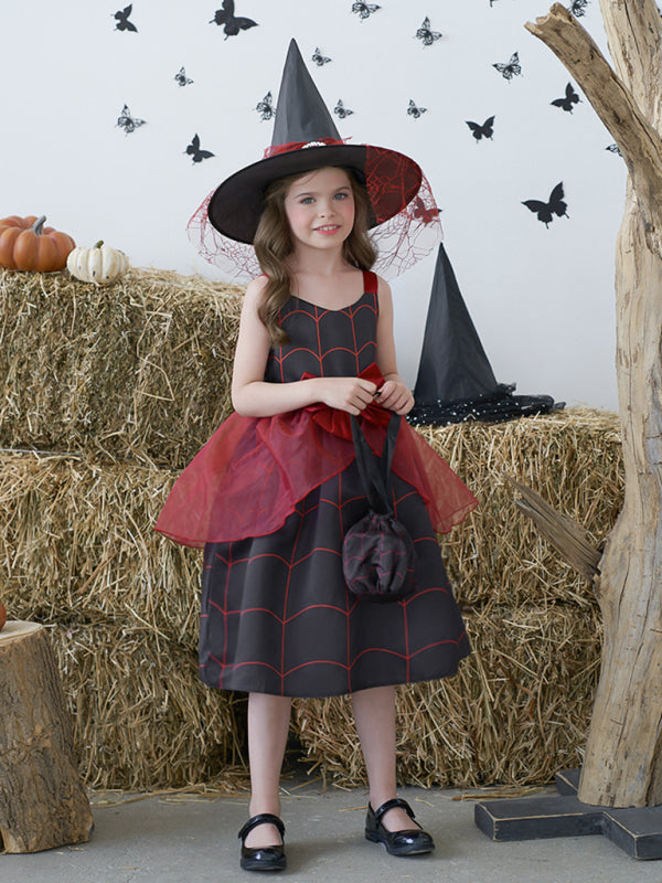 Girls' Halloween Witch Costume Party Dress - Multiple Patterns