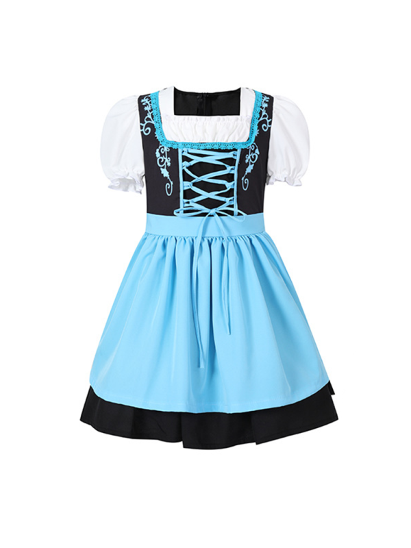 Girls Oktoberfest Costume Dress - Multi-Color Festival Outfit