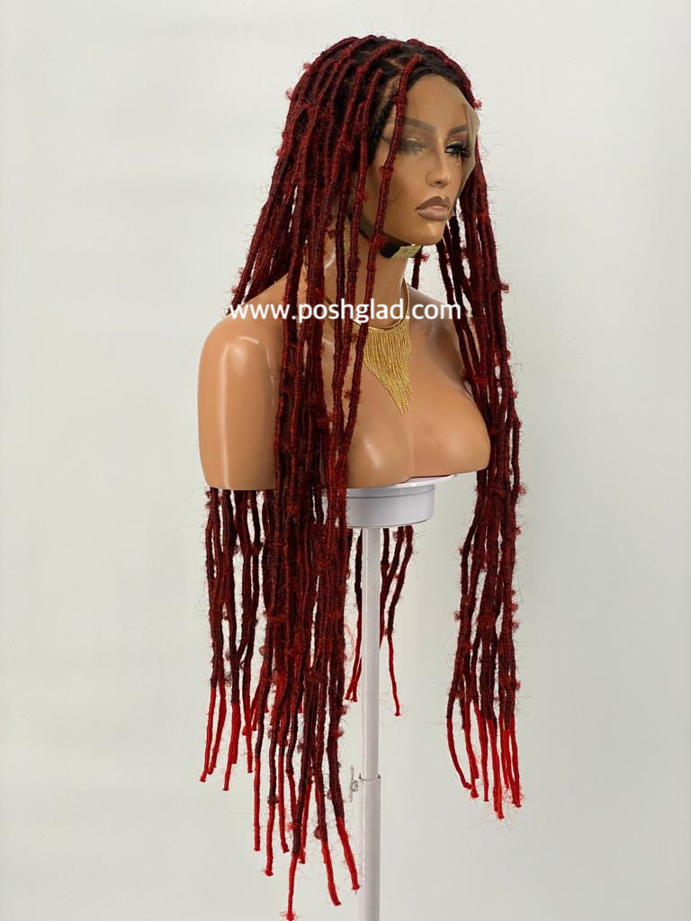 Distress Locs Wig (100% Human Hair Lace Base) Ready To Ship - Rosemary