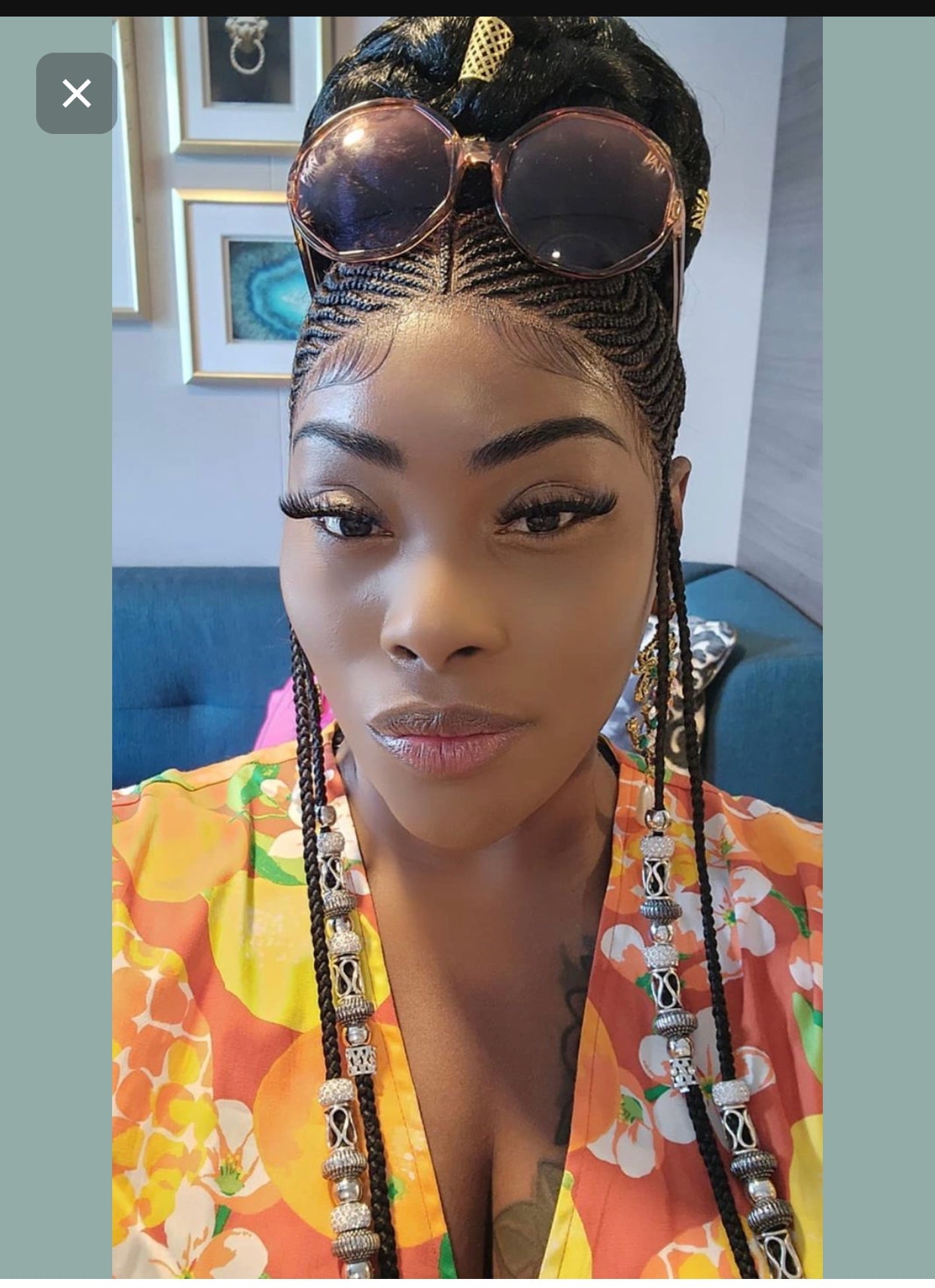 Cornrow Braid Wig "Premium Swiss Full Lace" Waist Length (Myra)