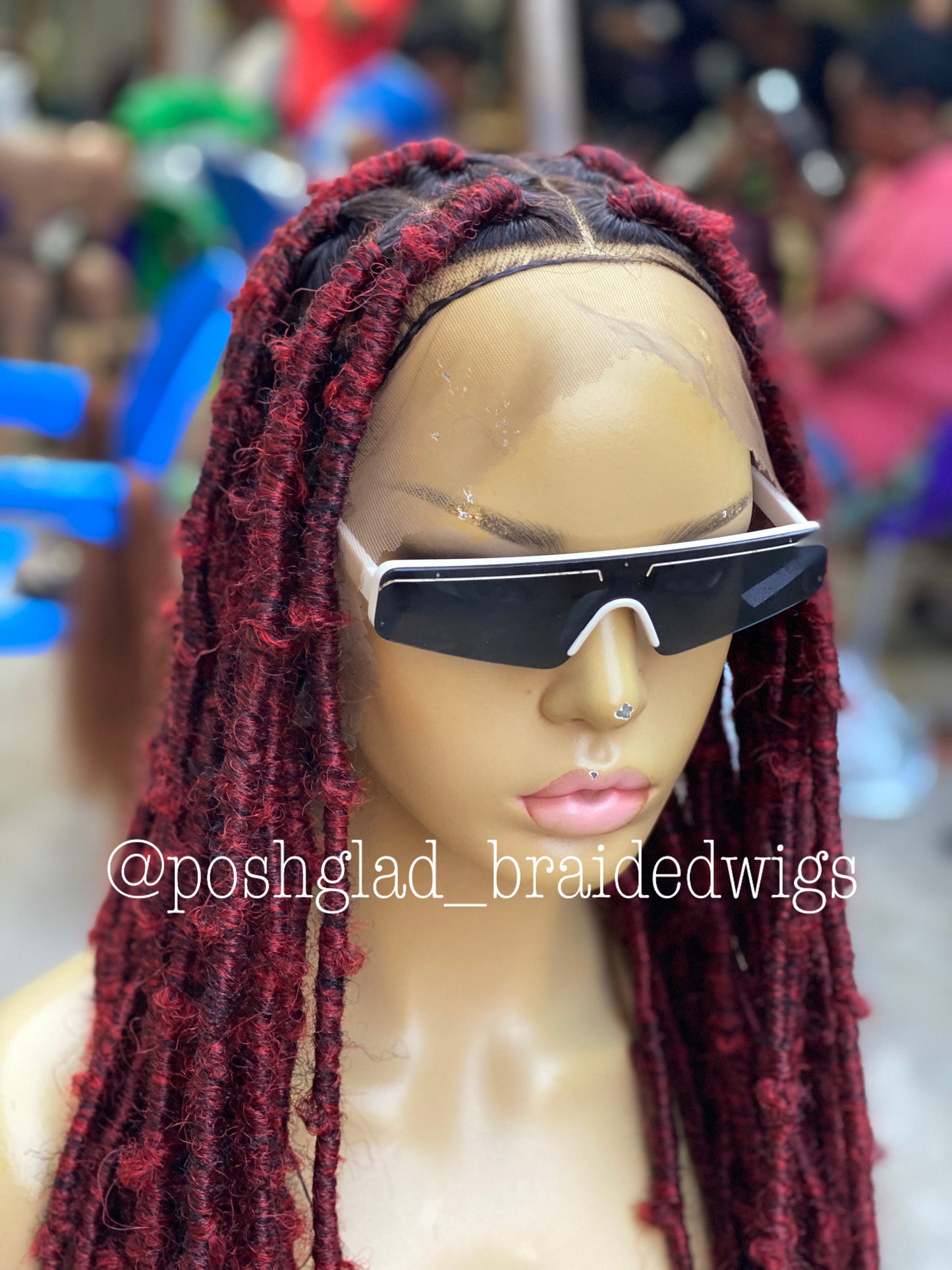 Destress Faux Locs - Wine Color Fire Red Ombré - Rosemary