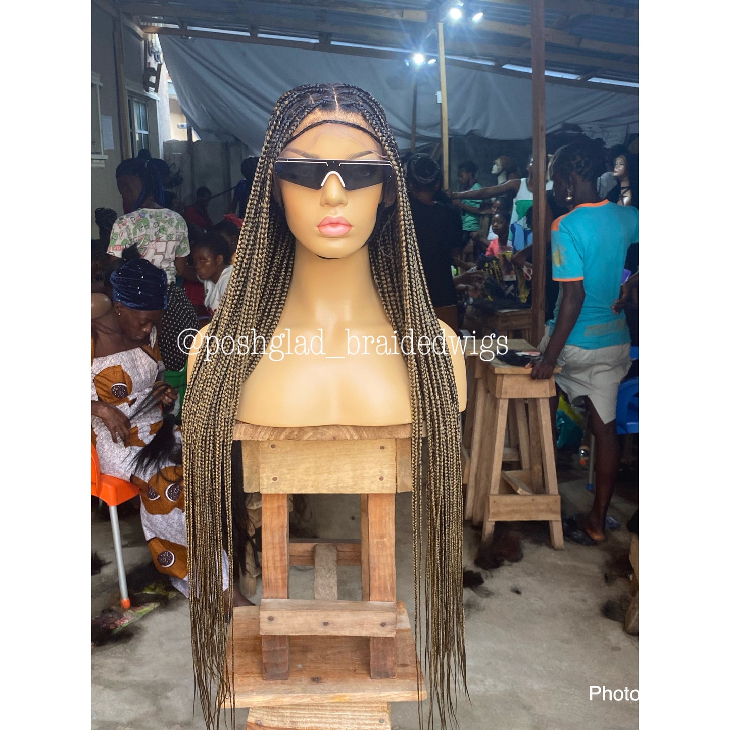 Knotless Braid Wig (Full Lace Custom Color) Glueless, Scalp-Looking