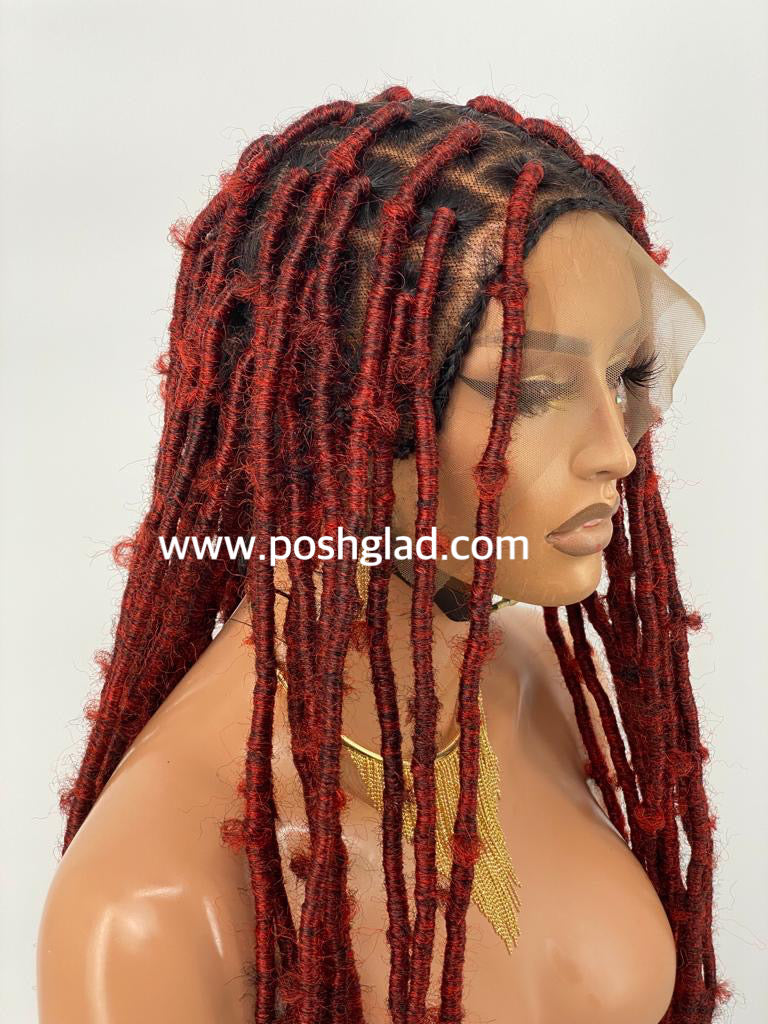 Distress Locs Wig (100% Human Hair Lace Base) Ready To Ship - Rosemary