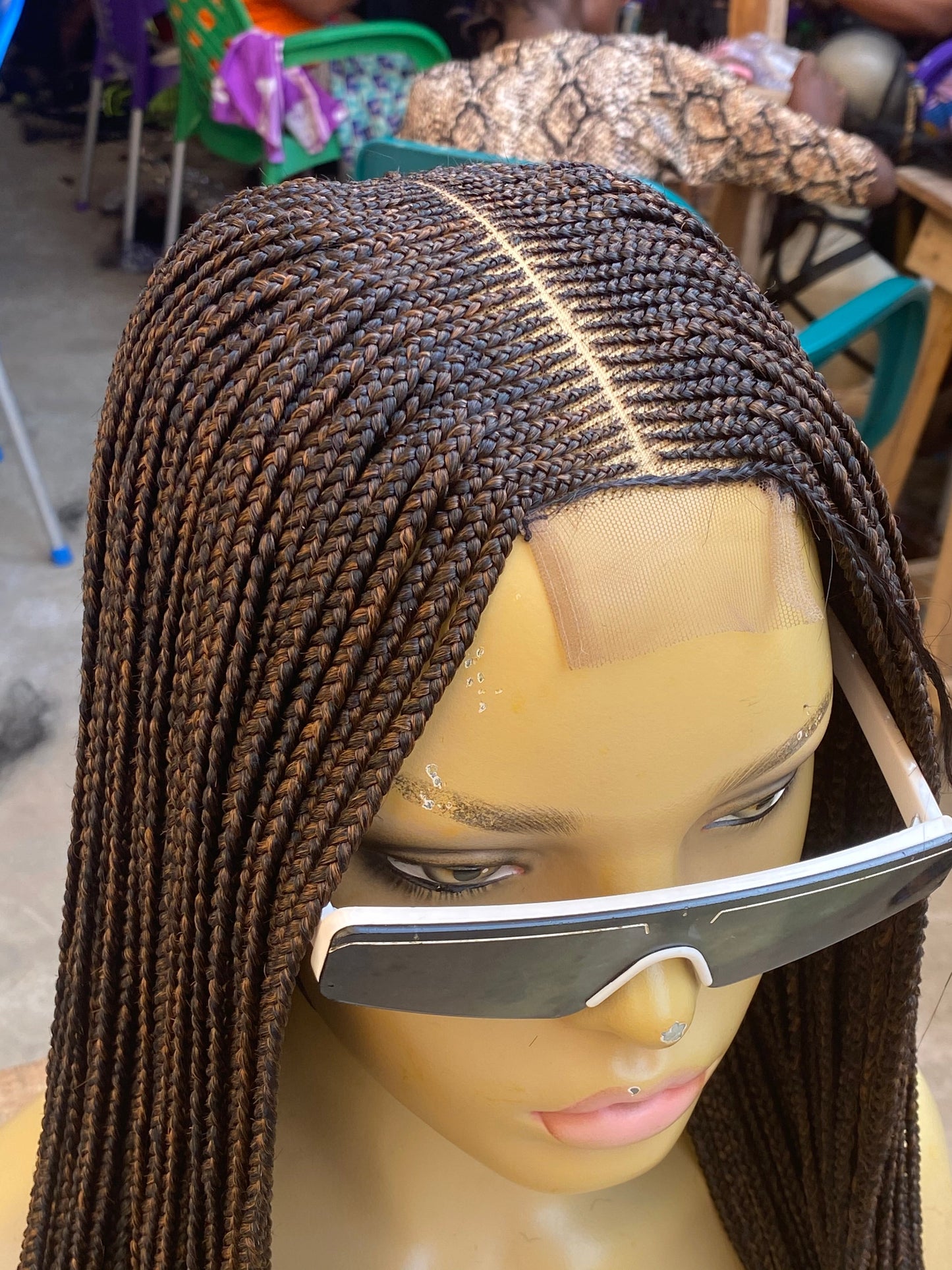 Cornrow Braid Wig "6 by 2 Closure Lace" Midback Length (Thelma)