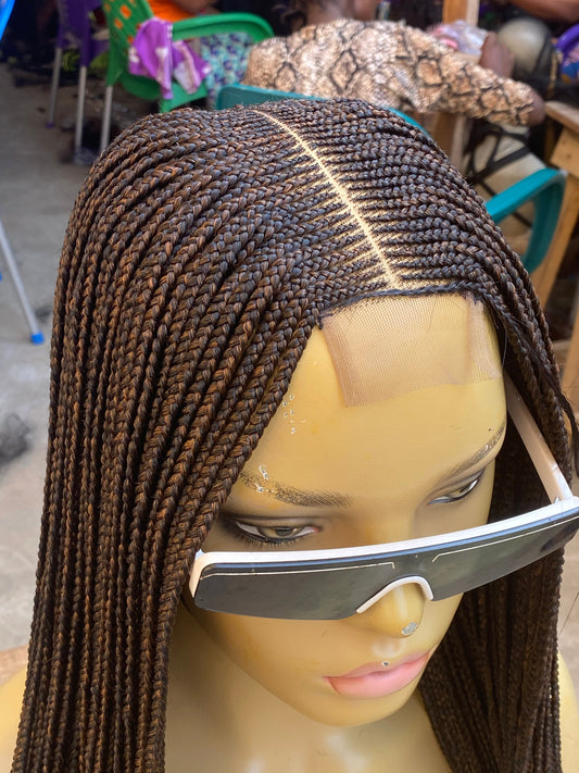 Cornrow Braid Wig "6 by 2 Closure Lace" Midback Length (Thelma)