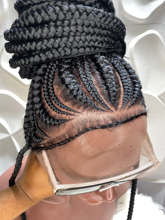 Cornrow Braid Wig - Color 1B Ponytail - Sekinat