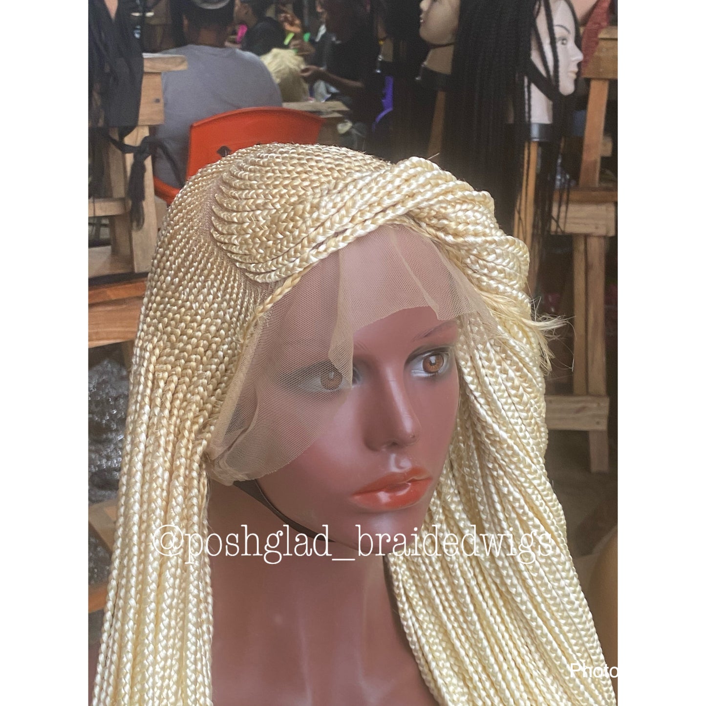 Cornrow Braid Wig - Color 613 Bonde - Bobrisky Inspired