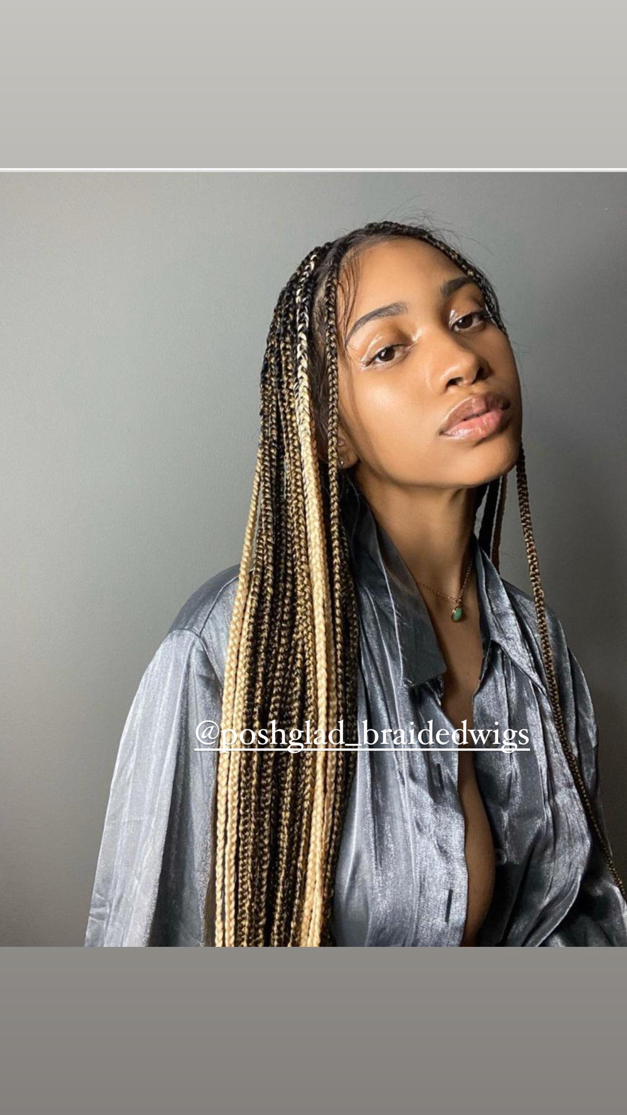 Knotless Braid Wig (Full Lace Custom Color) Glueless, Scalp-Looking