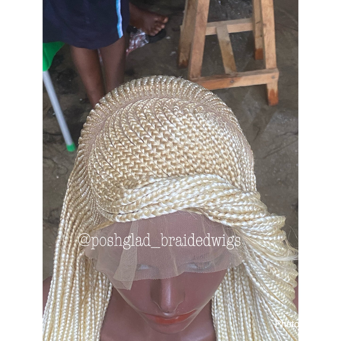 Cornrow Braid Wig - Color 613 Bonde - Bobrisky Inspired