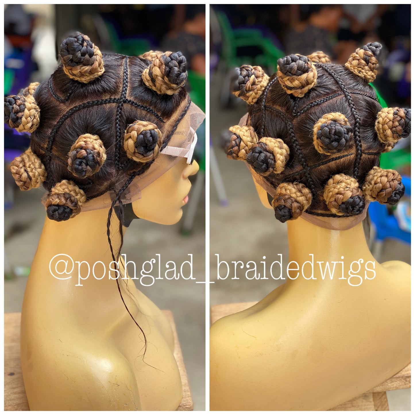 Bantu Knot Wig - Ombre Color - Adanna