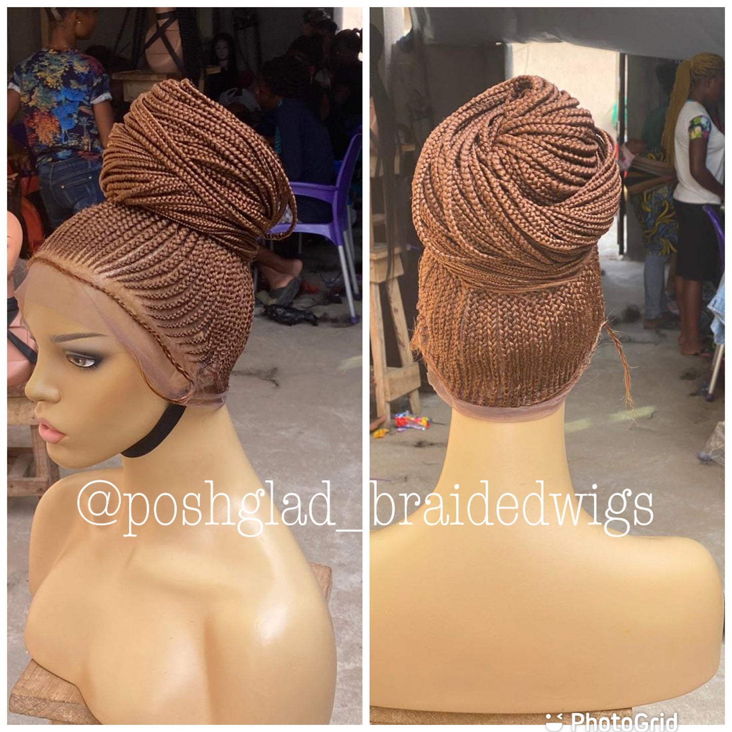 Cornrow Braid Wig - Auburn Full Lace - Iyawa
