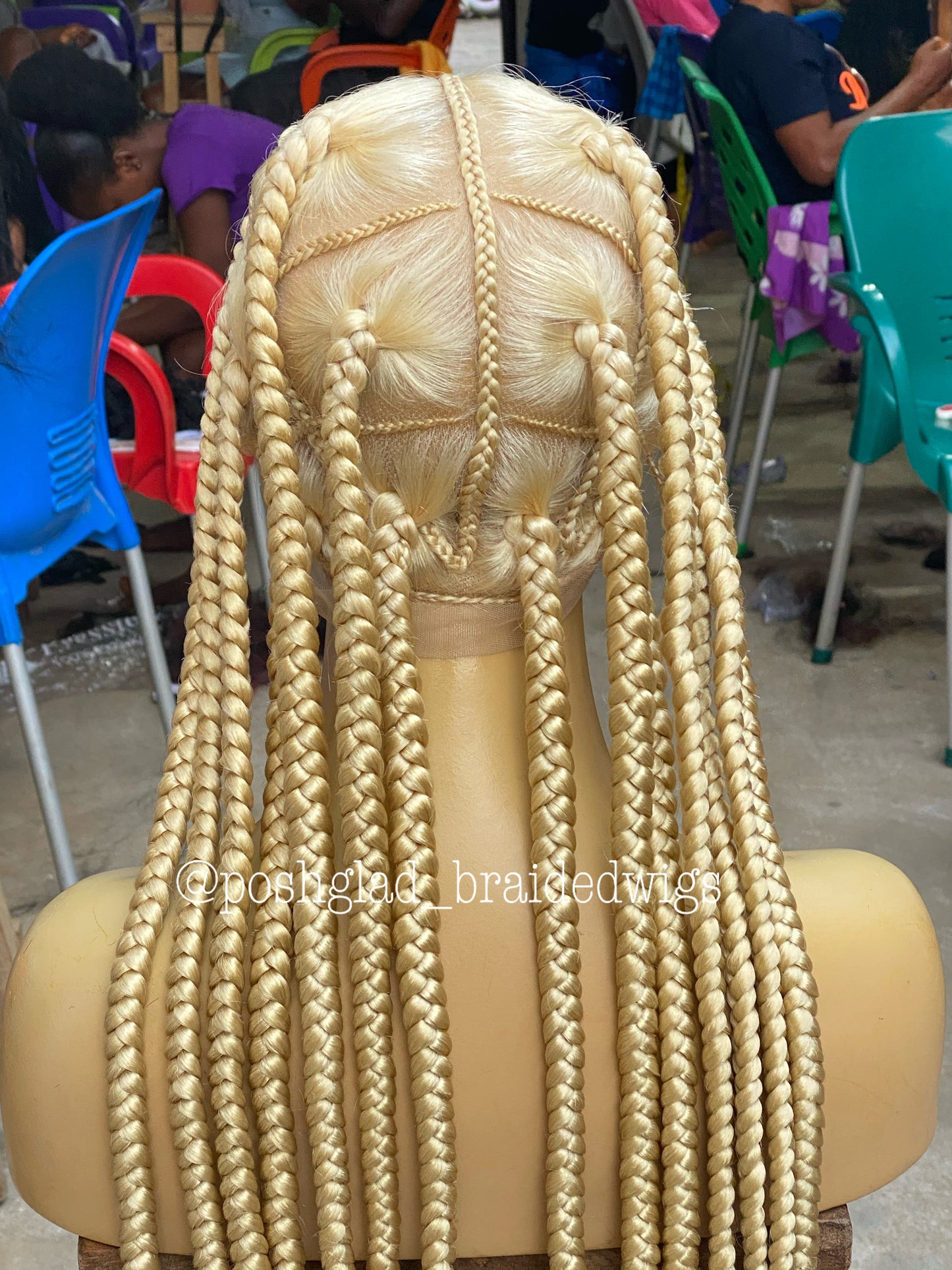 Knotless Braid Wig - Large Plaits  Bright Blonde - Taylor