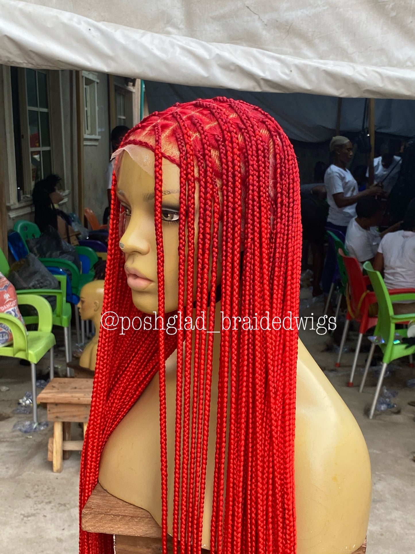 Knotless Braid Wig - Premium Red Calf Length - Kendal