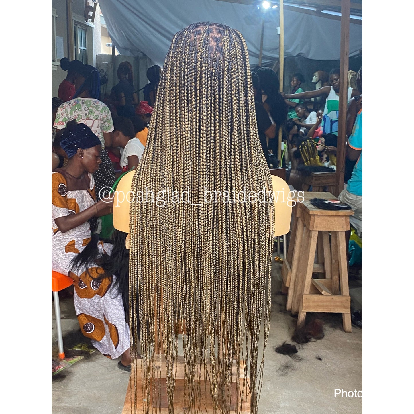 Knotless Braid Wig (Full Lace Custom Color) Glueless, Scalp-Looking