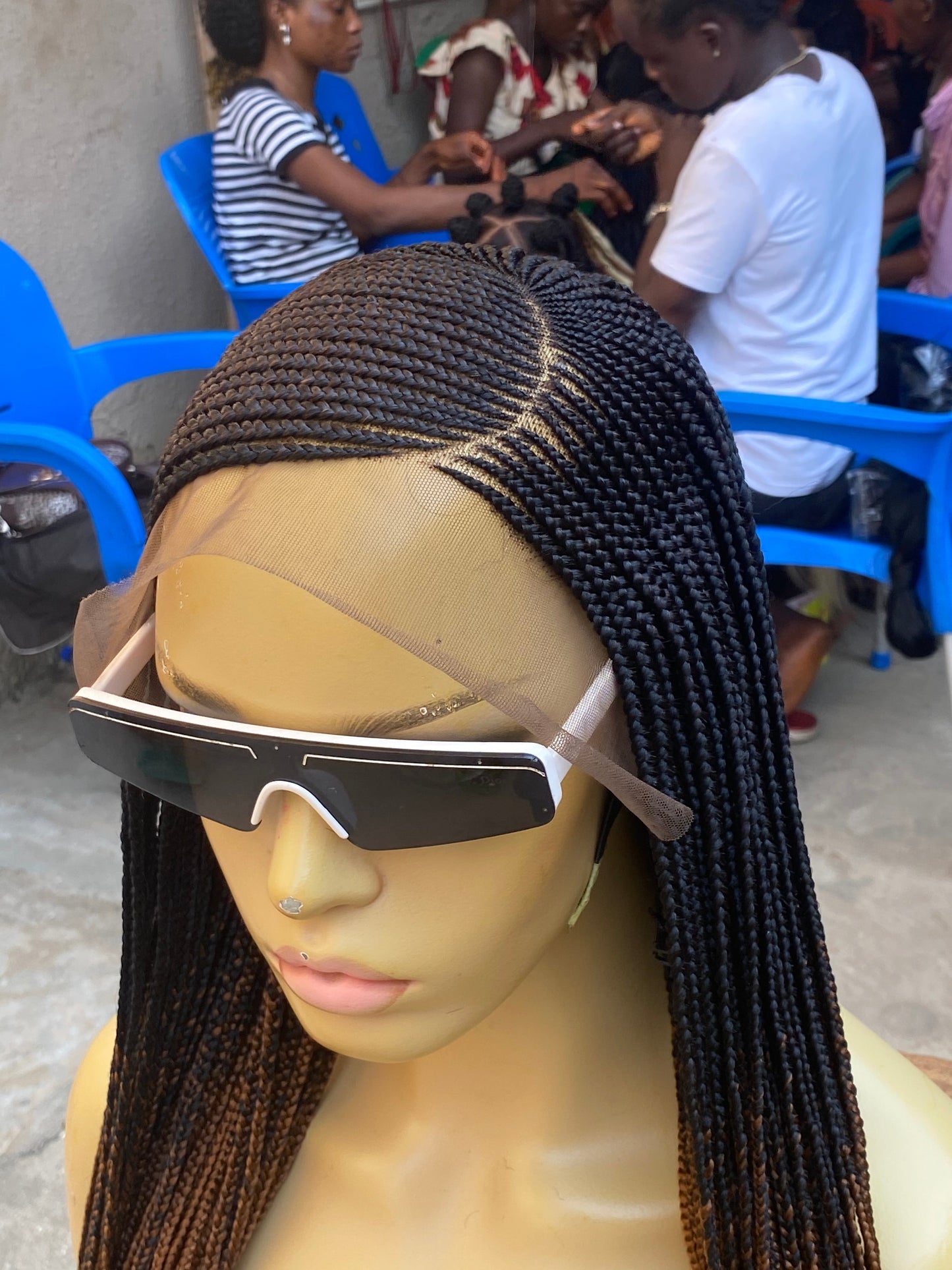 Cornrow Braid Wig (13x4 Lace Frontal) - C cut