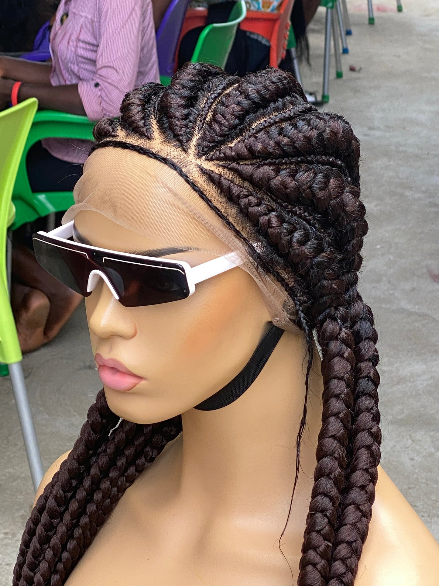 Cornrow Braid Wig - Feed In Braid Color 1B - Bolu