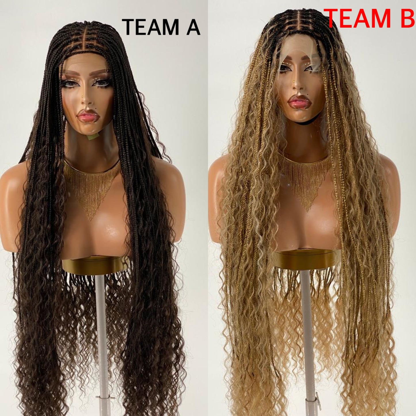 BOHEMIAN KNOTLESS BRAID WIG, FULL LACE, WAIST, VIP LUX COLOR