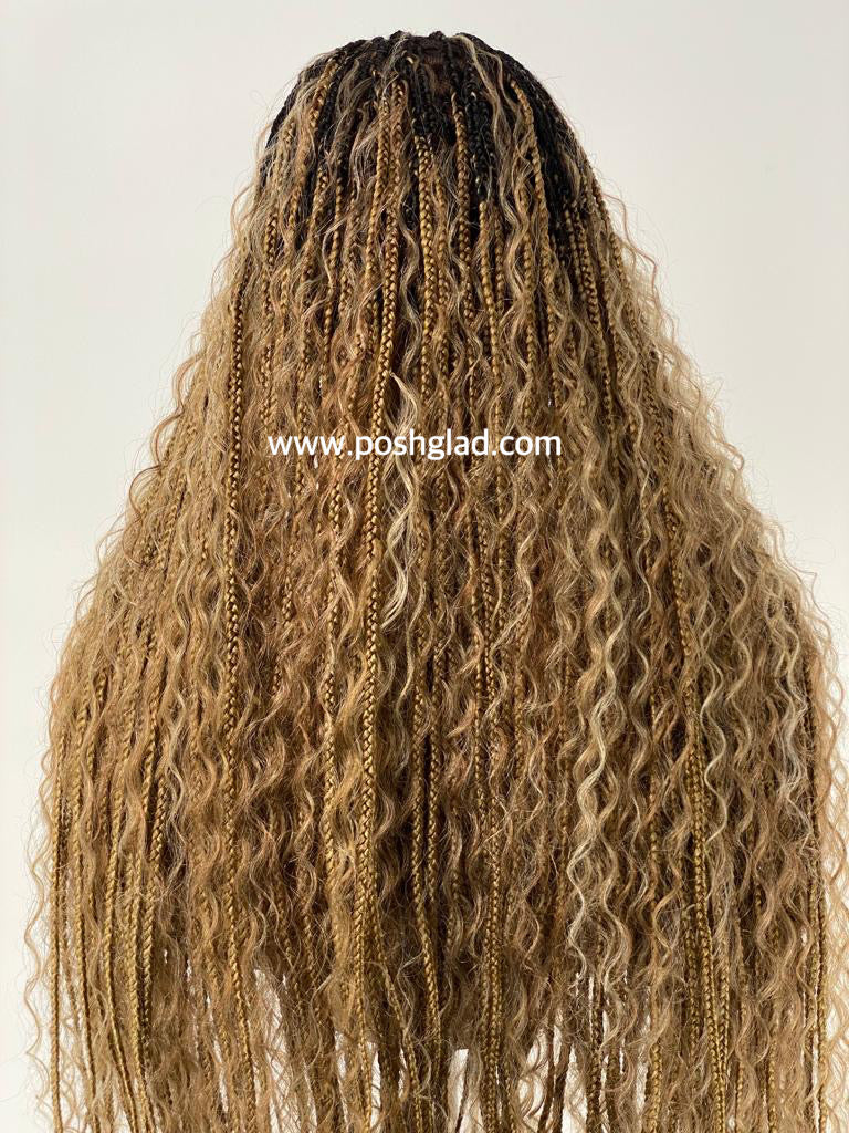 BOHEMIAN KNOTLESS BRAID WIG, FULL LACE, WAIST, VIP LUX COLOR